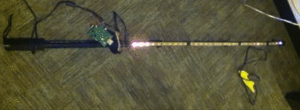 A demo of the pixel stick while stationary