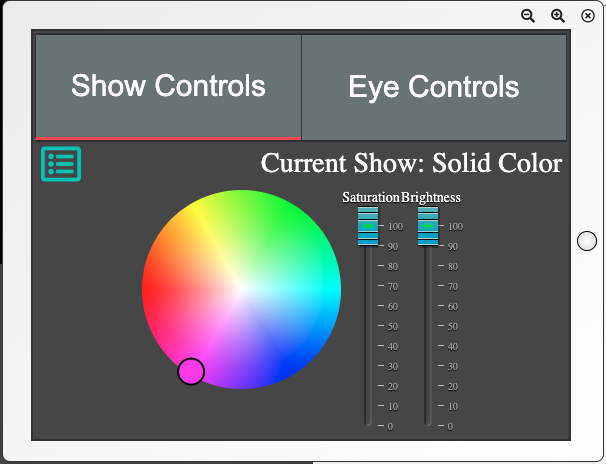 Detail of web user interface with color wheel